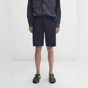 NWT Massimo Dutti Men's Cotton Poplin Bermuda Shorts In‎ Navy Size 31